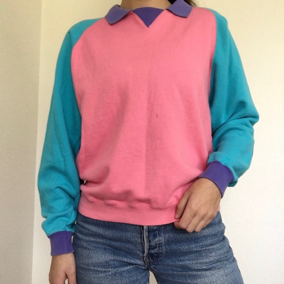 pastel color block sweatshirt